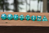 Tricksy Teal RPG Dice Set - Pearlescent Teal 8pc Dice