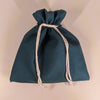 Teal Medium Dice Bag - Flannel Lined Drawstring Pouch