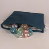 Teal Medium Dice Bag - Flannel Lined Drawstring Pouch