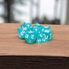 Tricksy Teal RPG Dice Set - Pearlescent Teal 8pc Dice