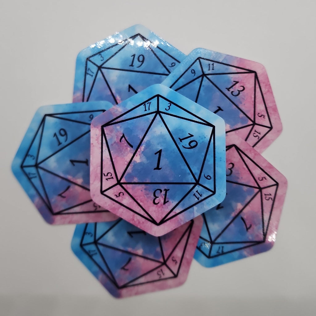 The Cotton Candy Rose Nat 1 D20 Sticker