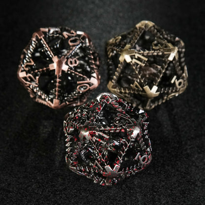 3D Metal  Flying Dragon Hollow D20 Polyhedron Dice 40mm 20 Sided Dice
