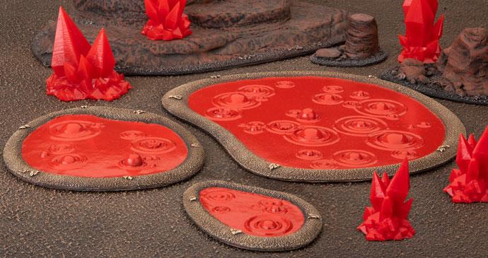 Blood Pools Tabletop Terrain – Battlefield in a Box Pre-Painted Hazard Pieces