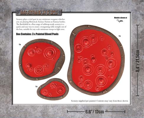 Blood Pools Tabletop Terrain – Battlefield in a Box Pre-Painted Hazard Pieces