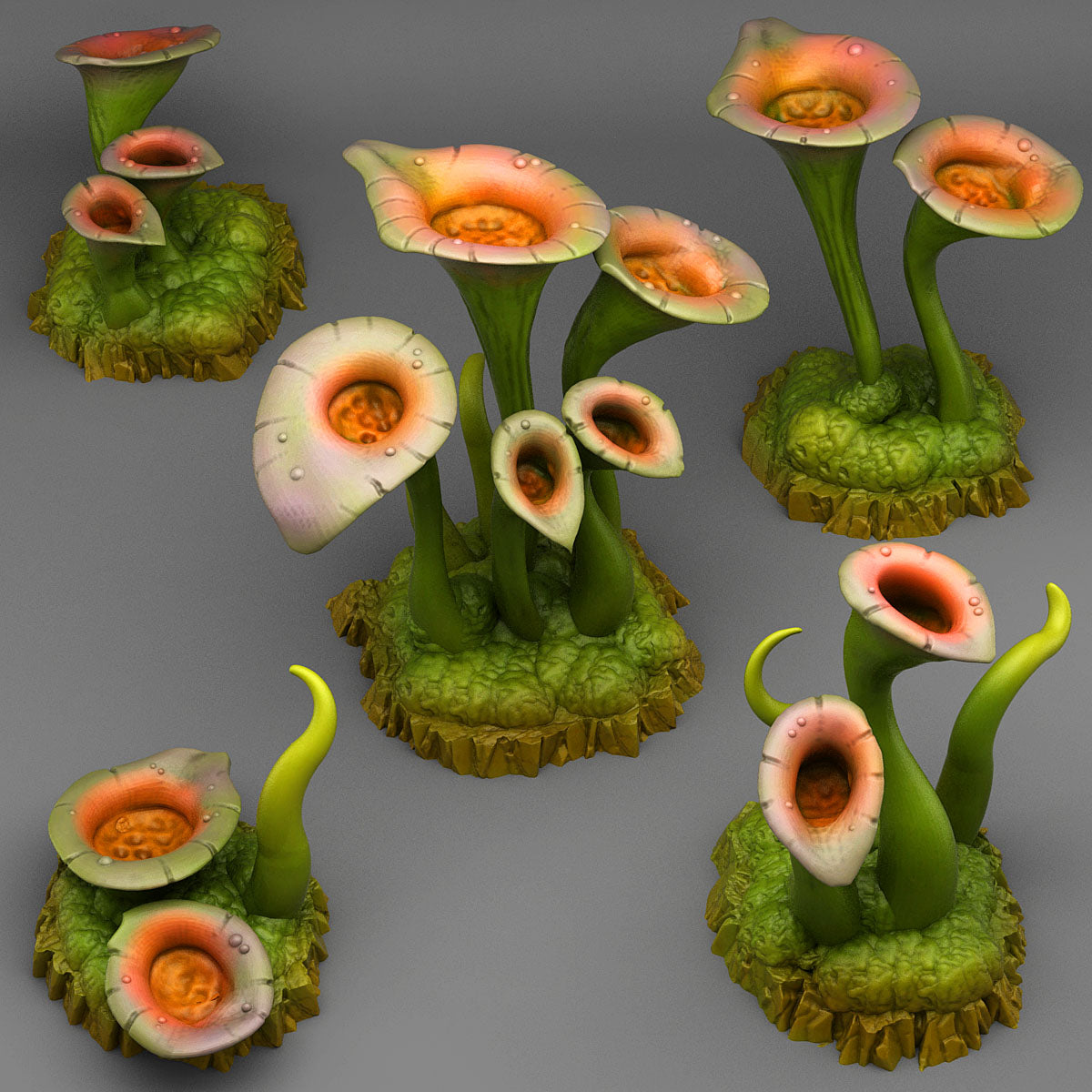 3D Printed Toxic Swamp Plants - Scatter Terrain for D&D & Tabletop Games (28mm-32mm)
