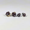 Tri Color D20 Stud Earrings - Maroon Gold Silver Dice Jewelry