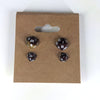 Tri Color D20 Stud Earrings - Maroon Gold Silver Dice Jewelry