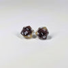 Tri Color D20 Stud Earrings - Maroon Gold Silver Dice Jewelry