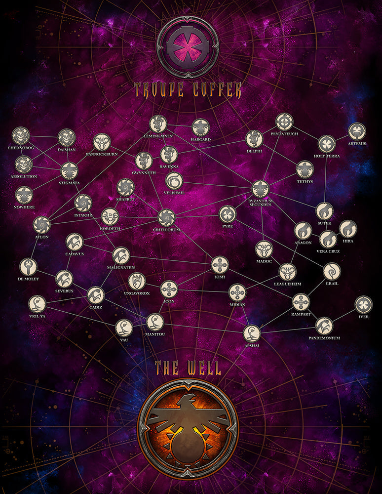 Fading Suns RPG: Cloth Play Mat - Jumpweb Map