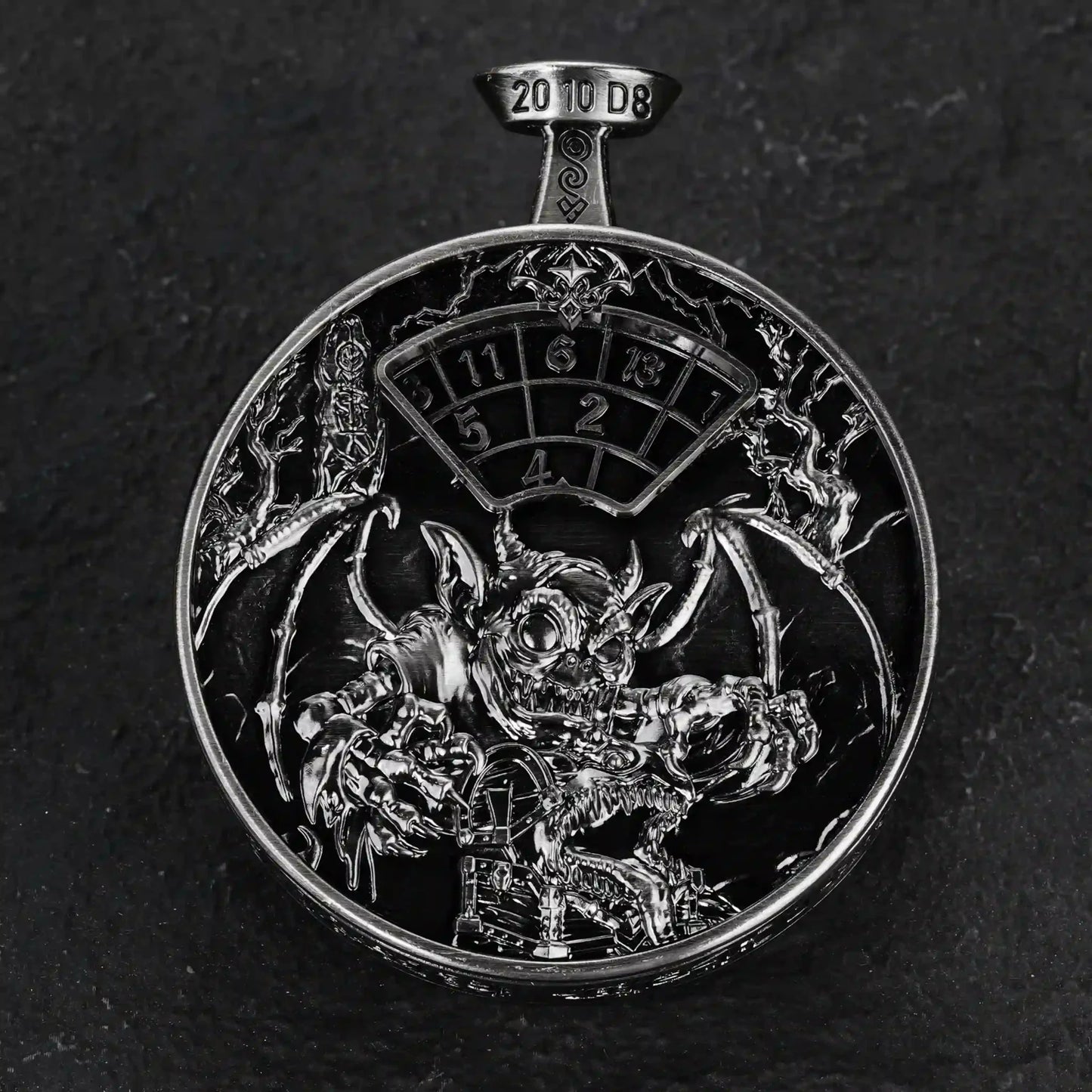 Unique Metal DND Spinning Dice Pocket Watch