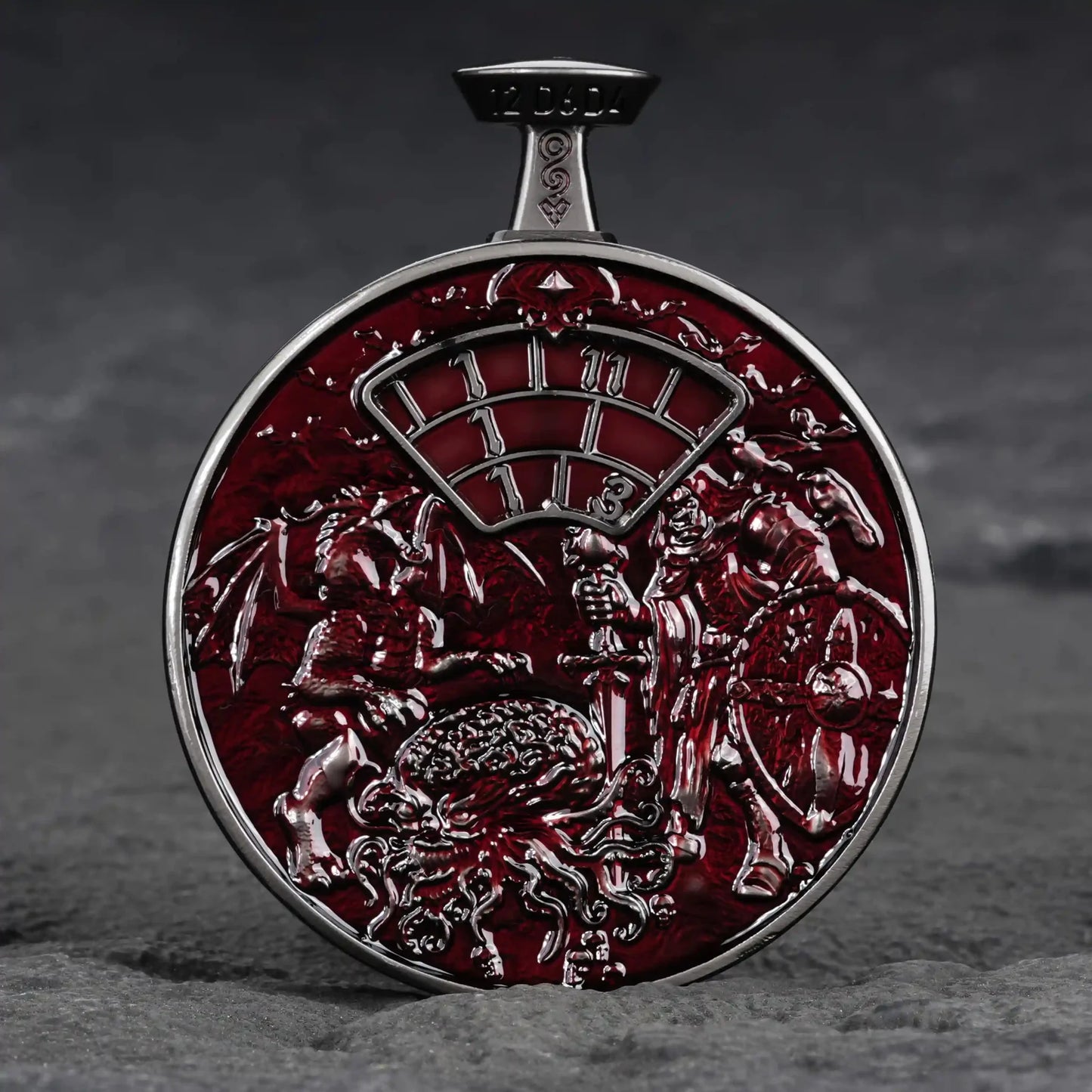 Unique Metal DND Spinning Dice Pocket Watch