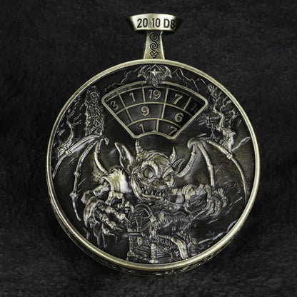 Unique Metal DND Spinning Dice Pocket Watch