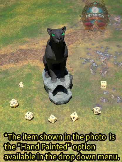 Giant Panther 3D Printed Dice Tower by Kim Bolt - Fate's End Fey Moon Collection - Summon the Spirit of the Wild with the Giant Panther!