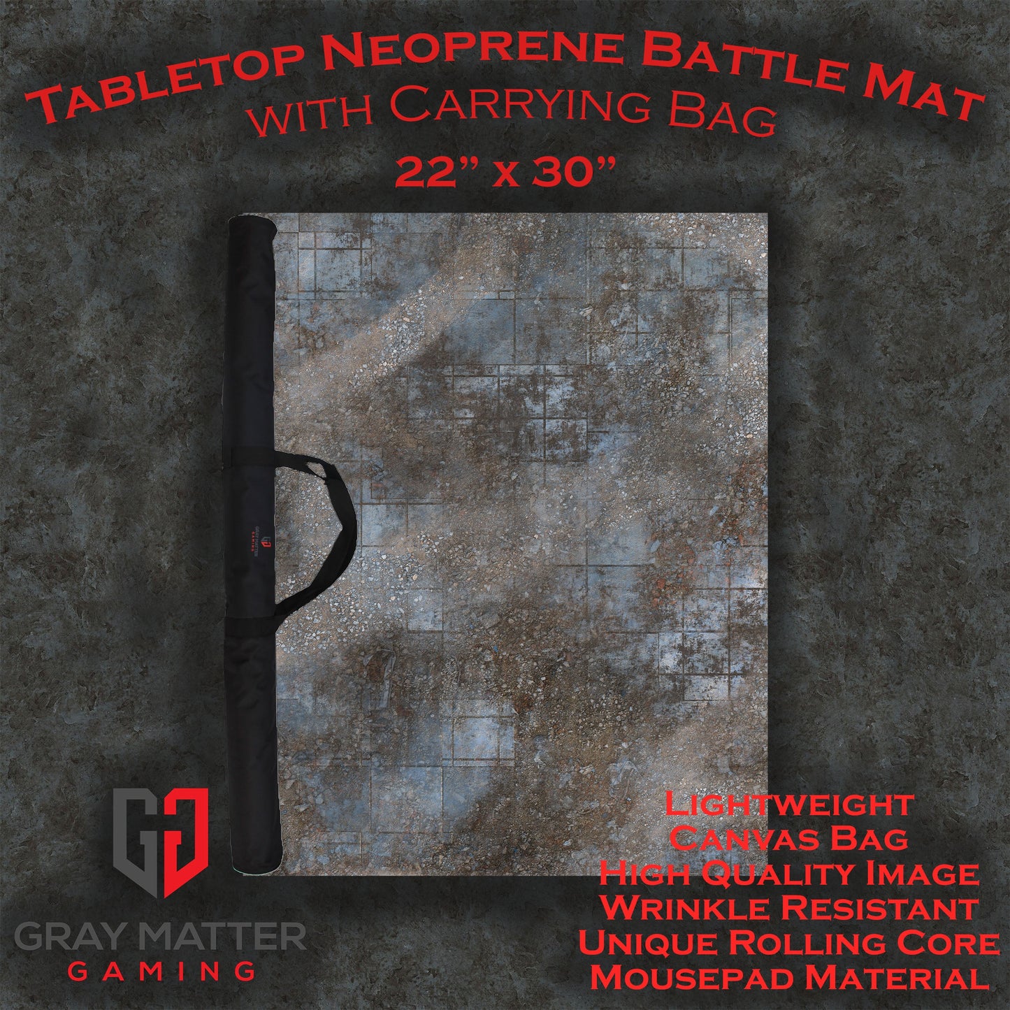 Urban Ruins Neoprene Battle Mat — Warhammer, 40K, AoS, Kill Team, MCP & More