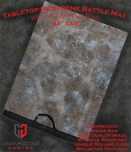 Urban Ruins | Neoprene Battle Mat with Bag | Baron of Dice