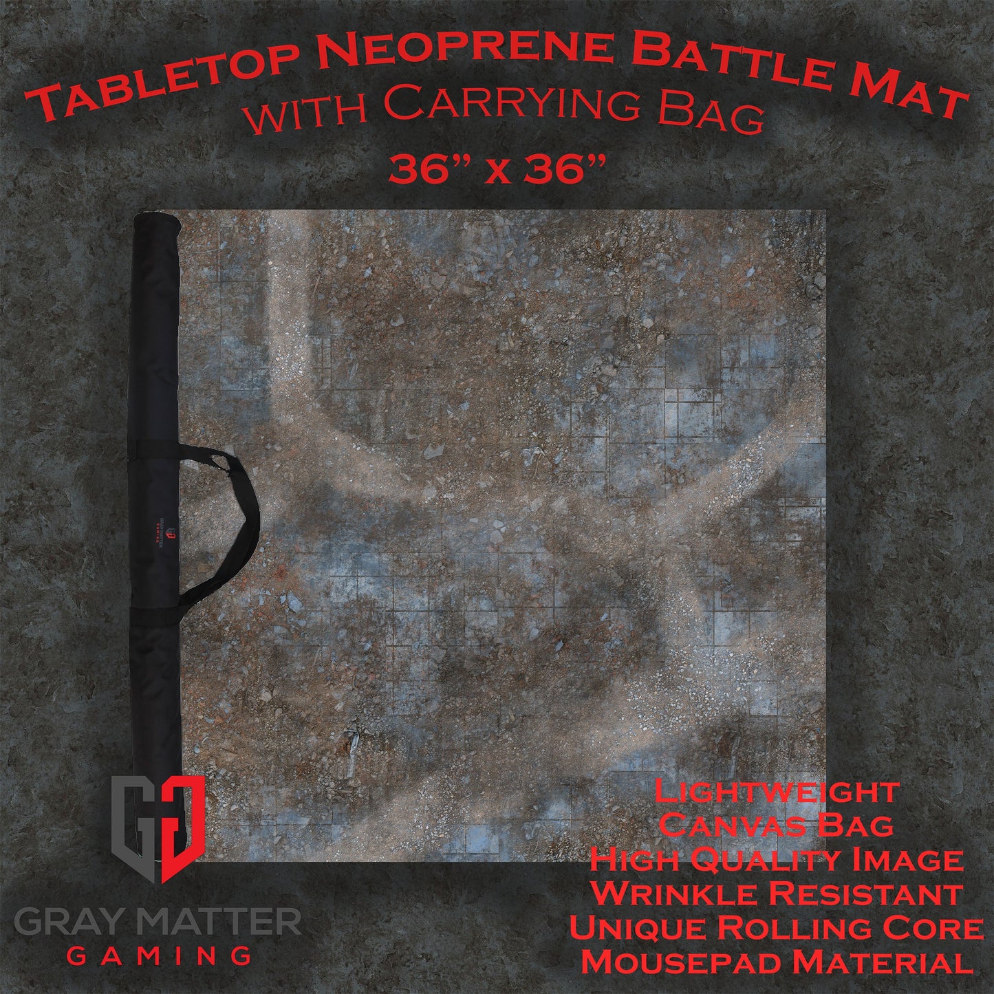 Urban Ruins Neoprene Battle Mat — Warhammer, 40K, AoS, Kill Team, MCP & More