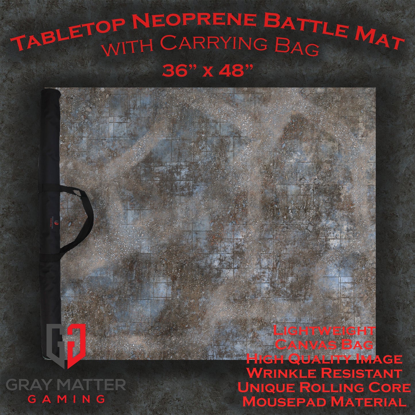 Urban Ruins Neoprene Battle Mat — Warhammer, 40K, AoS, Kill Team, MCP & More