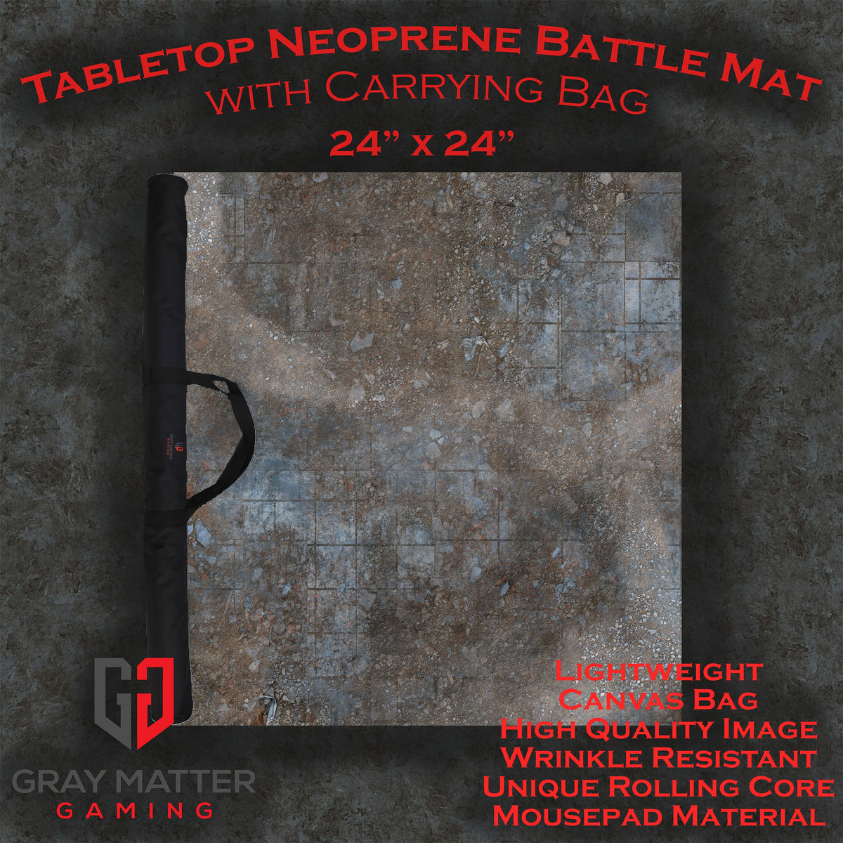 Urban Ruins Neoprene Battle Mat — Warhammer 40K, AoS, Kill Team, MCP & More