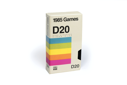 VHS Sharp Edge Dice – Rainbow Bright | Retro-Inspired D&D Dice by 1985 Games