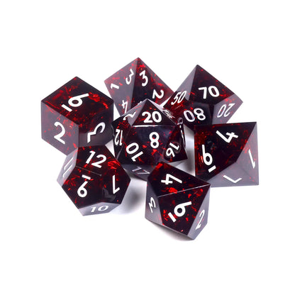 VHS Sharp Edge Dice – Ruby Red | Retro-Inspired D&D Dice by 1985 Games