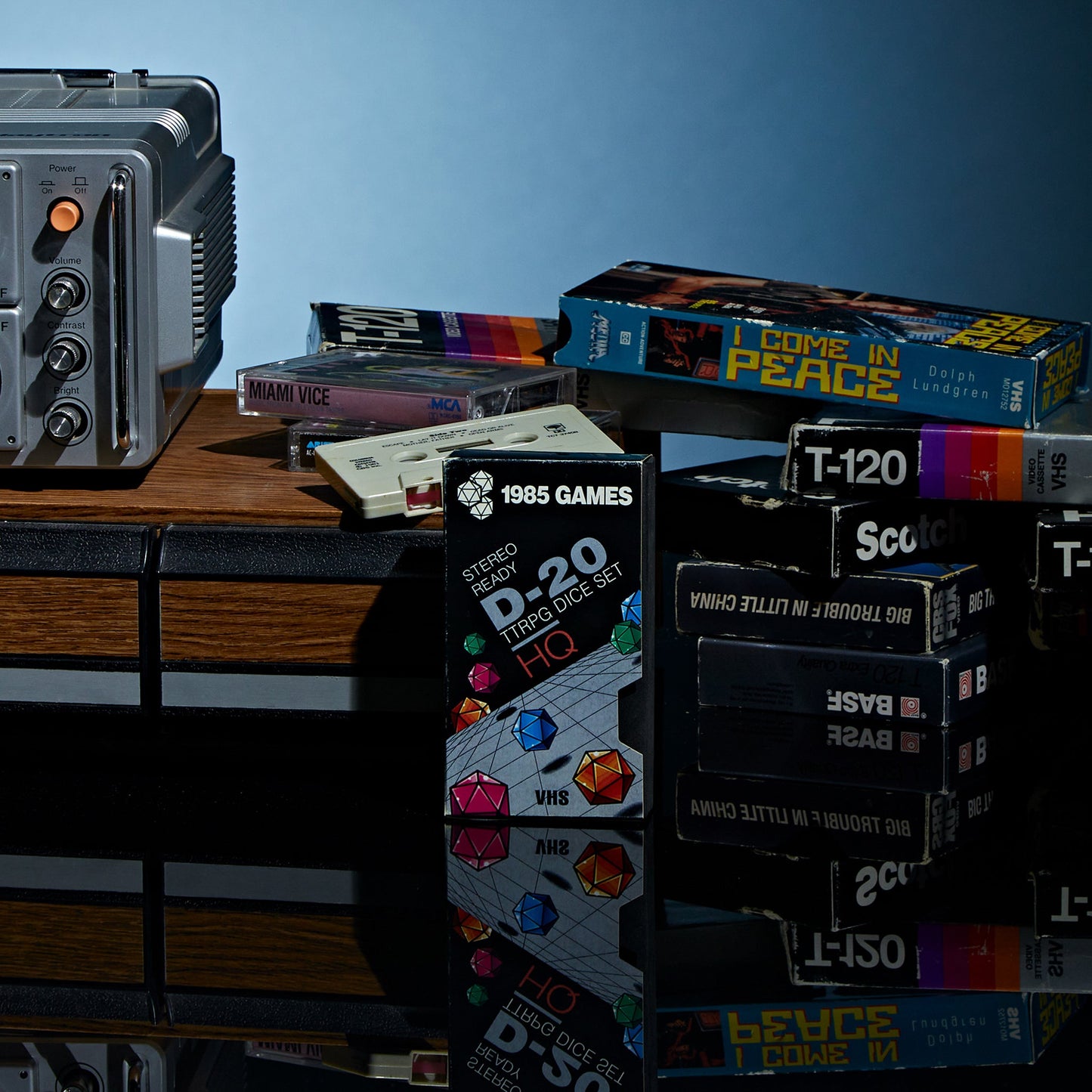 VHS Sharp Edge Dice – Plasmic Punch | Retro-Inspired D&D Dice by 1985 Games