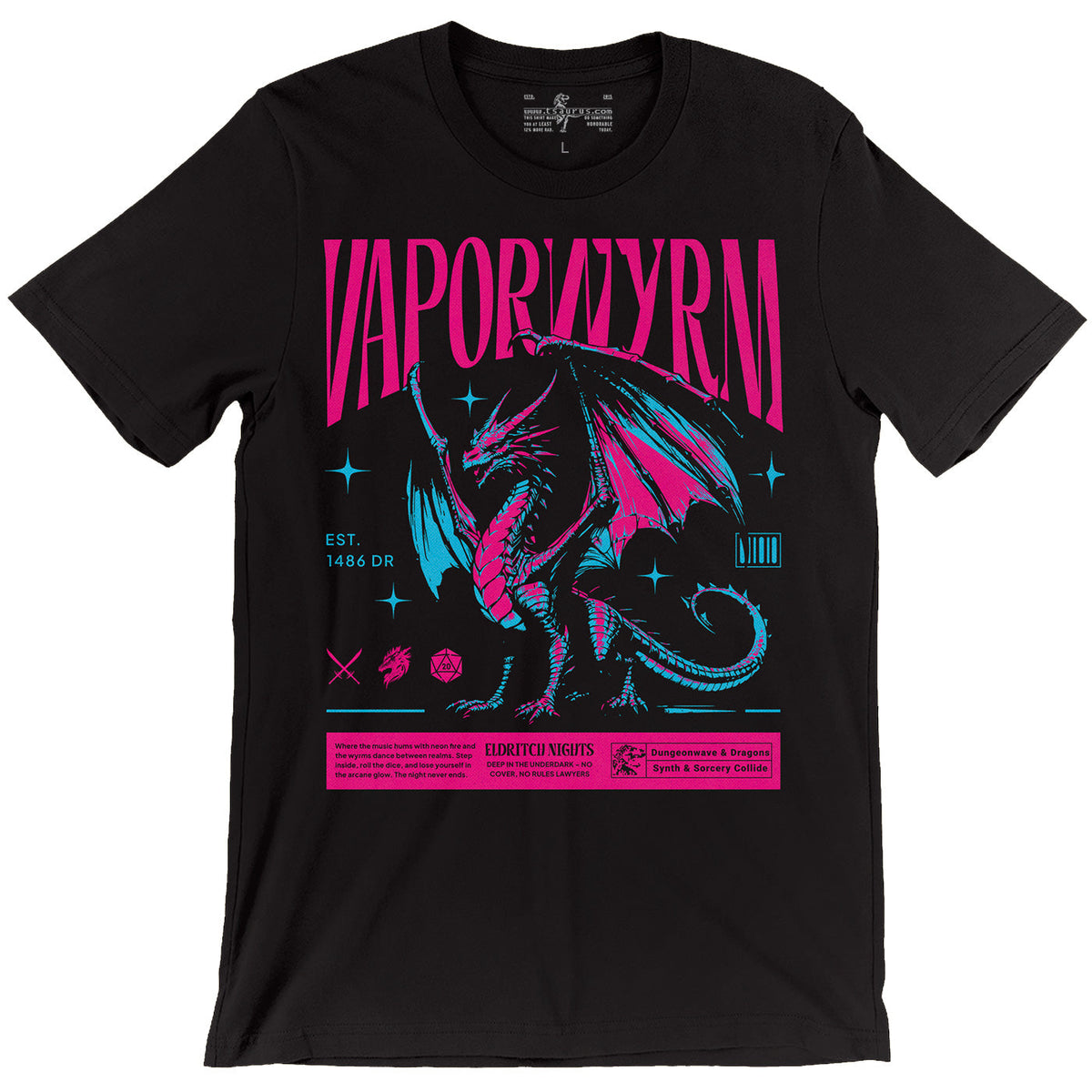 Vaporwyrm — Underdark Night Club D&D T-Shirt