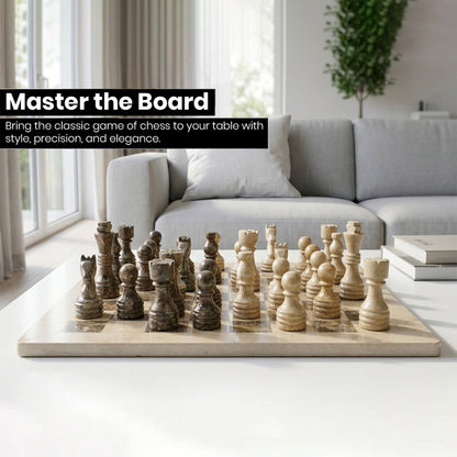 Verona and Grey Marble Chess Set 12 Inches - Premium Quality