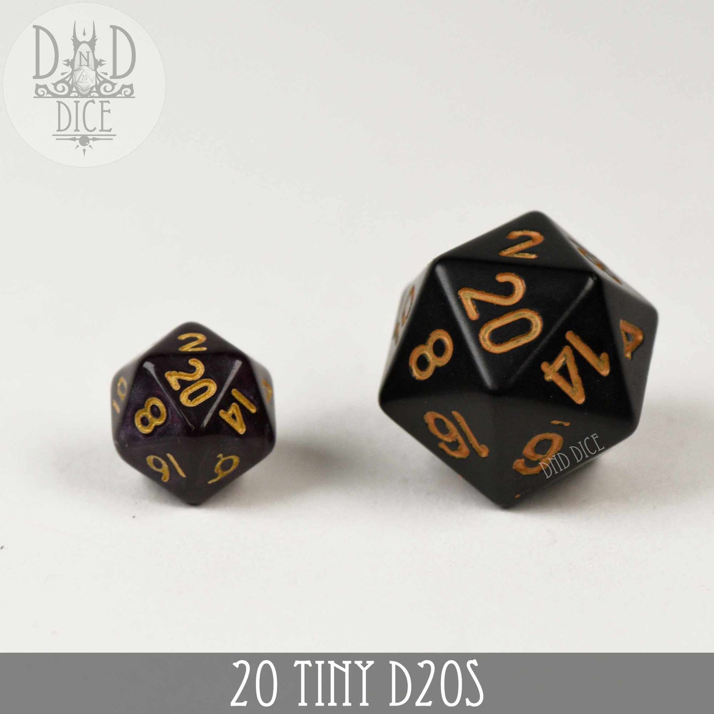 20 Tiny D20s – Miniature Dice Set for Counters, Tokens & RPG Gaming