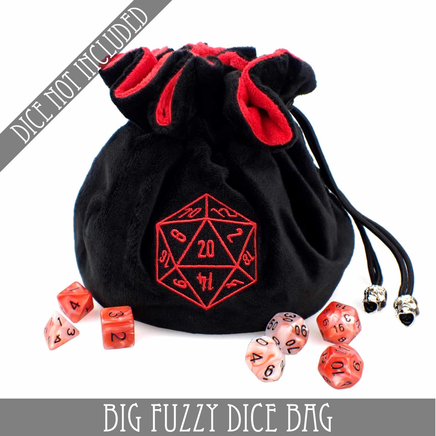 Big Fuzzy Dice Bag – Large Plush Dice Storage in 6 Colors