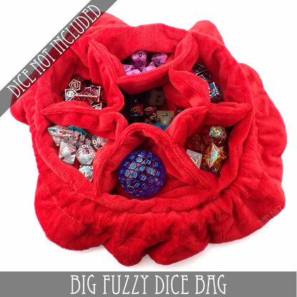 Big Fuzzy Dice Bag – Large Plush Dice Storage in 6 Colors
