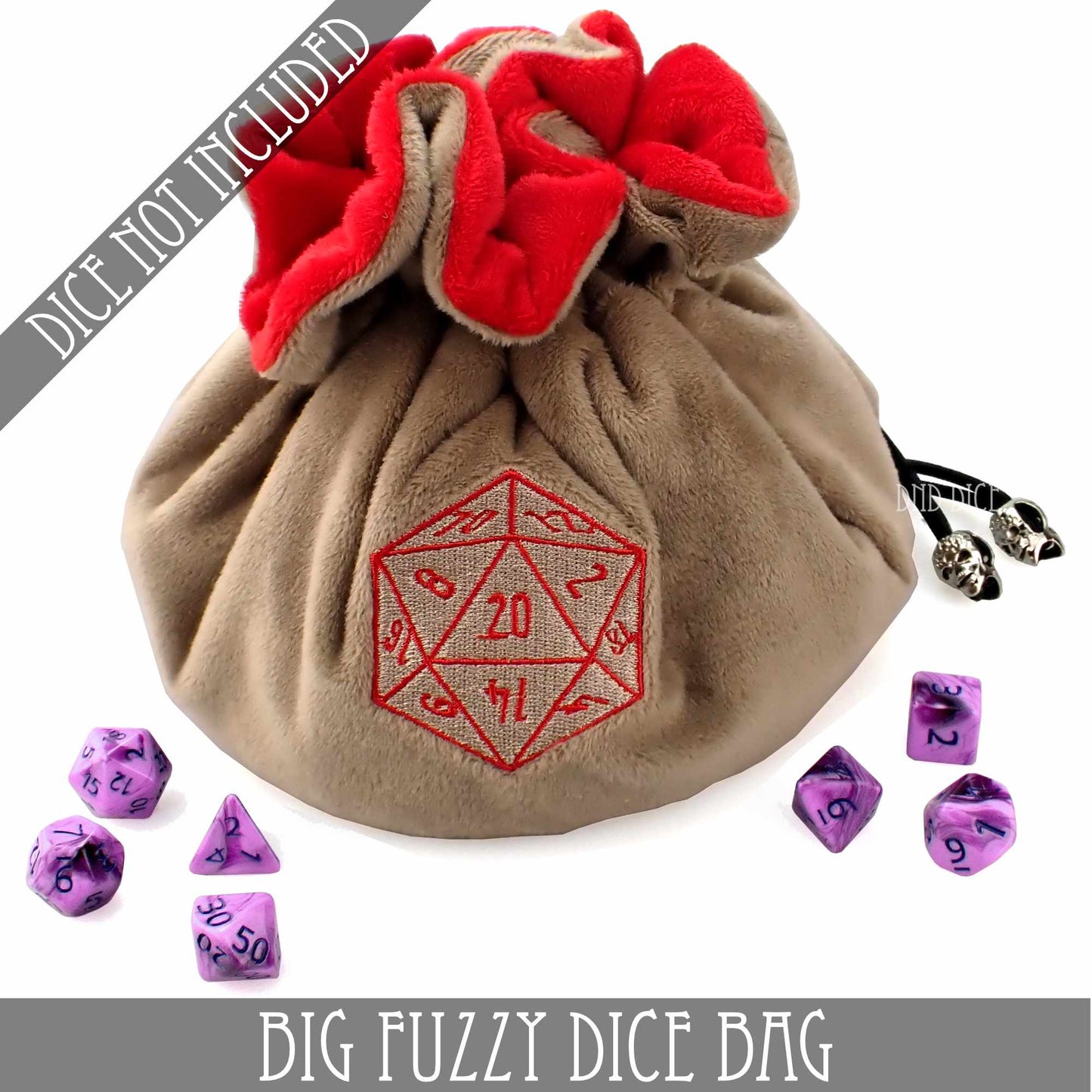 Big Fuzzy Dice Bag – Large Plush Dice Storage in 6 Colors