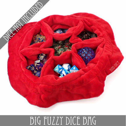 Big Fuzzy Dice Bag – Large Plush Dice Storage in 6 Colors