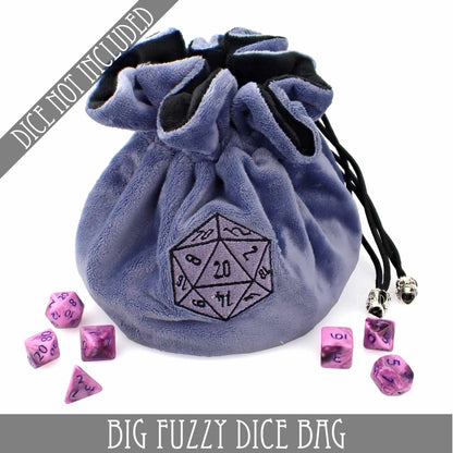 Big Fuzzy Dice Bag – Large Plush Dice Storage in 6 Colors