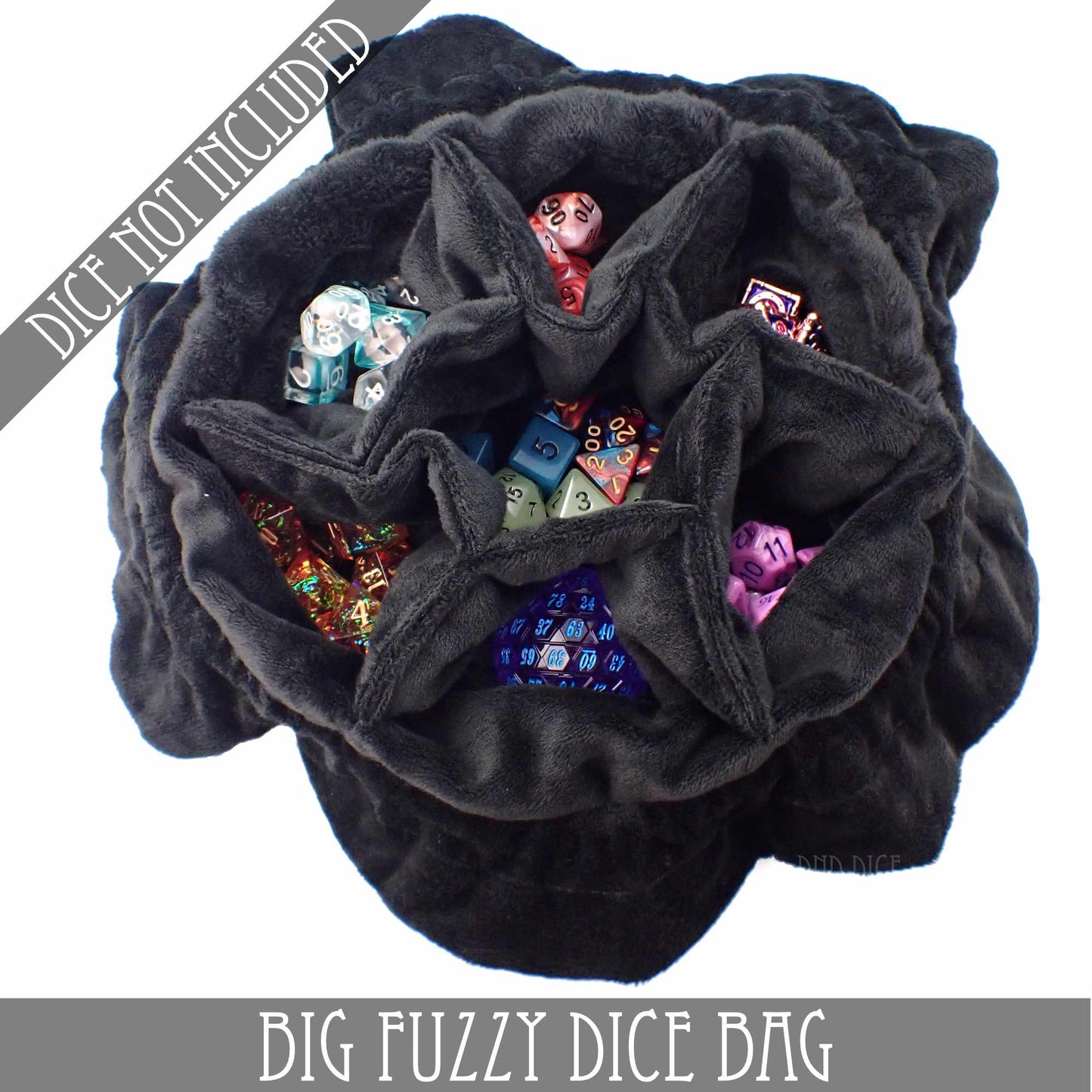 Big Fuzzy Dice Bag – Large Plush Dice Storage in 6 Colors