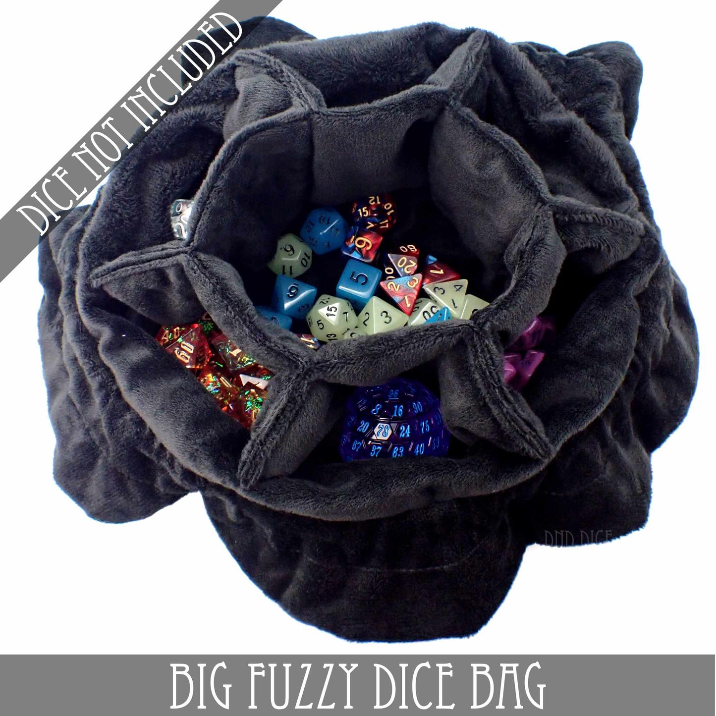 Big Fuzzy Dice Bag – Large Plush Dice Storage in 6 Colors