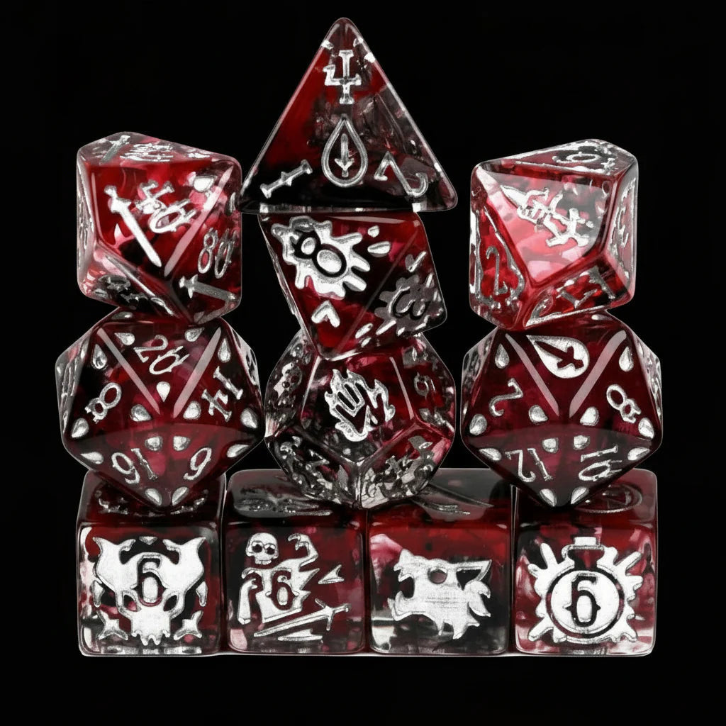 Blood Hunter Dice Set | Dark Resin D&D Dice by Revenant Foundry