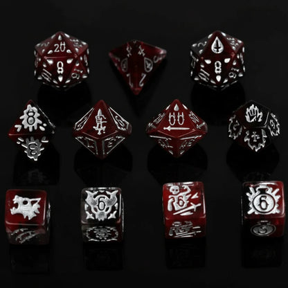 Blood Hunter Dice Set | Dark Resin D&D Dice by Revenant Foundry