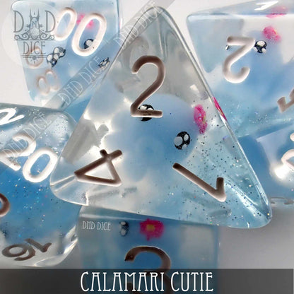 Calamari Cutie Dice Set – 7-Piece Resin Polyhedral Dice for D&D & RPGs