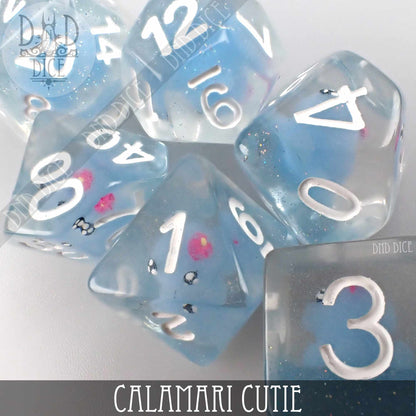 Calamari Cutie Dice Set – 7-Piece Resin Polyhedral Dice for D&D & RPGs