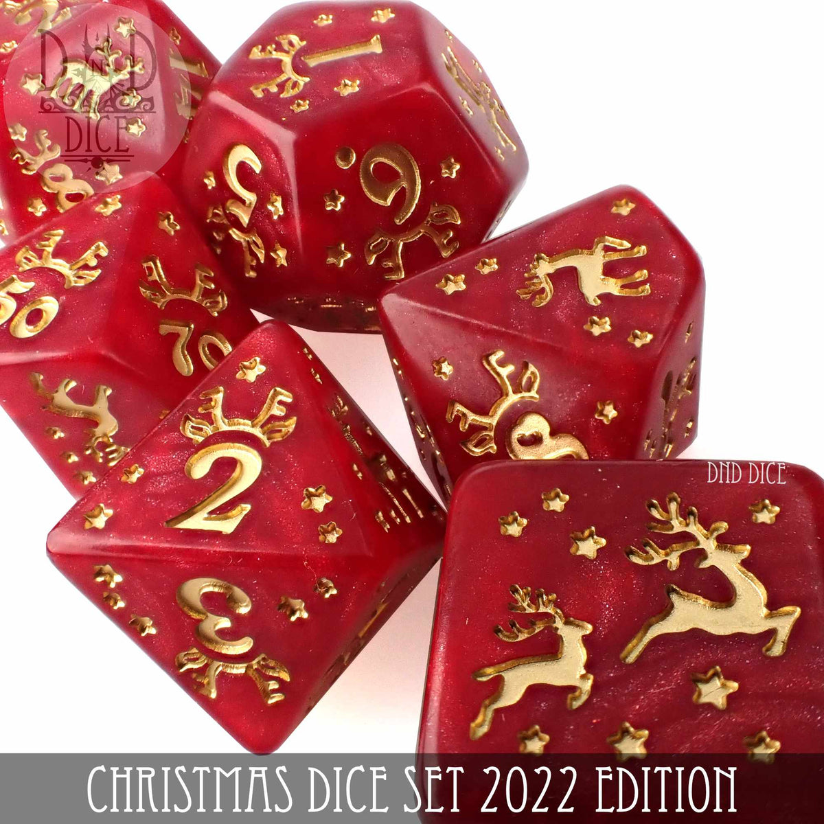 Christmas Dice Set — Festive Holiday Polyhedral DnD Dice