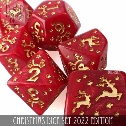 Christmas Dice Set — Festive Holiday Polyhedral DnD Dice