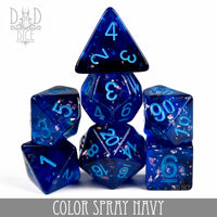 Color Spray Navy Dice Set