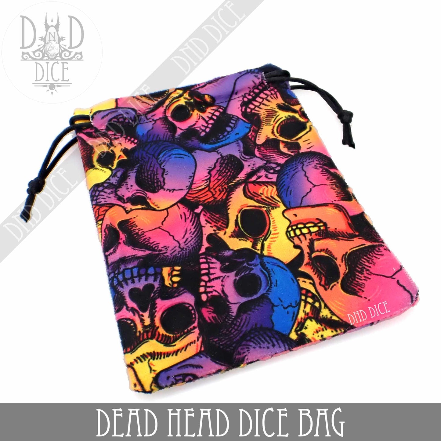 Dead Head Dice Bag - Holds 20-30 Dice - 11cm x 15cm Storage Bag