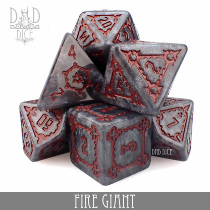 Fire Giant Dice Set – Oversize 7-Piece Polyhedral RPG Dice