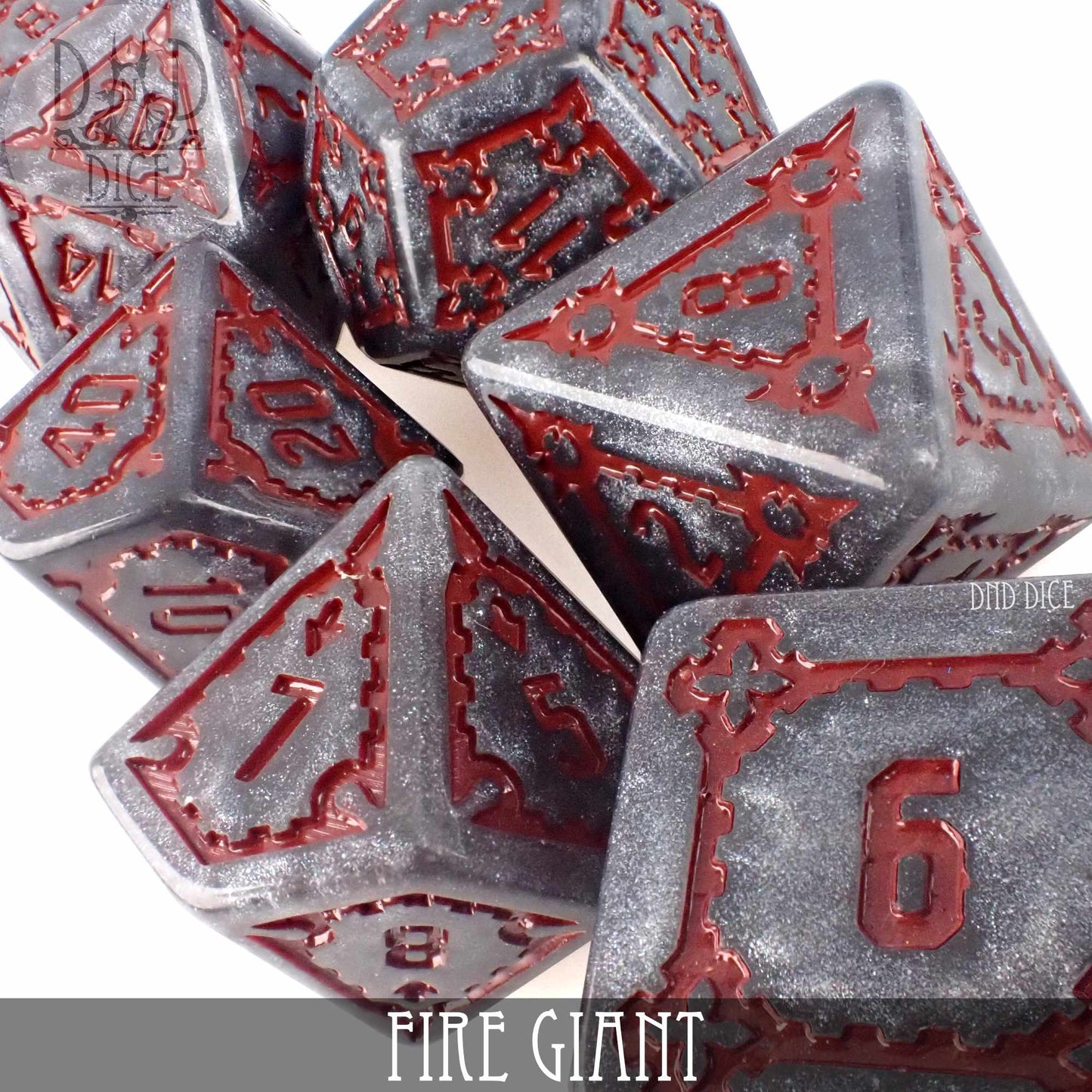 Fire Giant Dice Set – Oversize 7-Piece Polyhedral RPG Dice