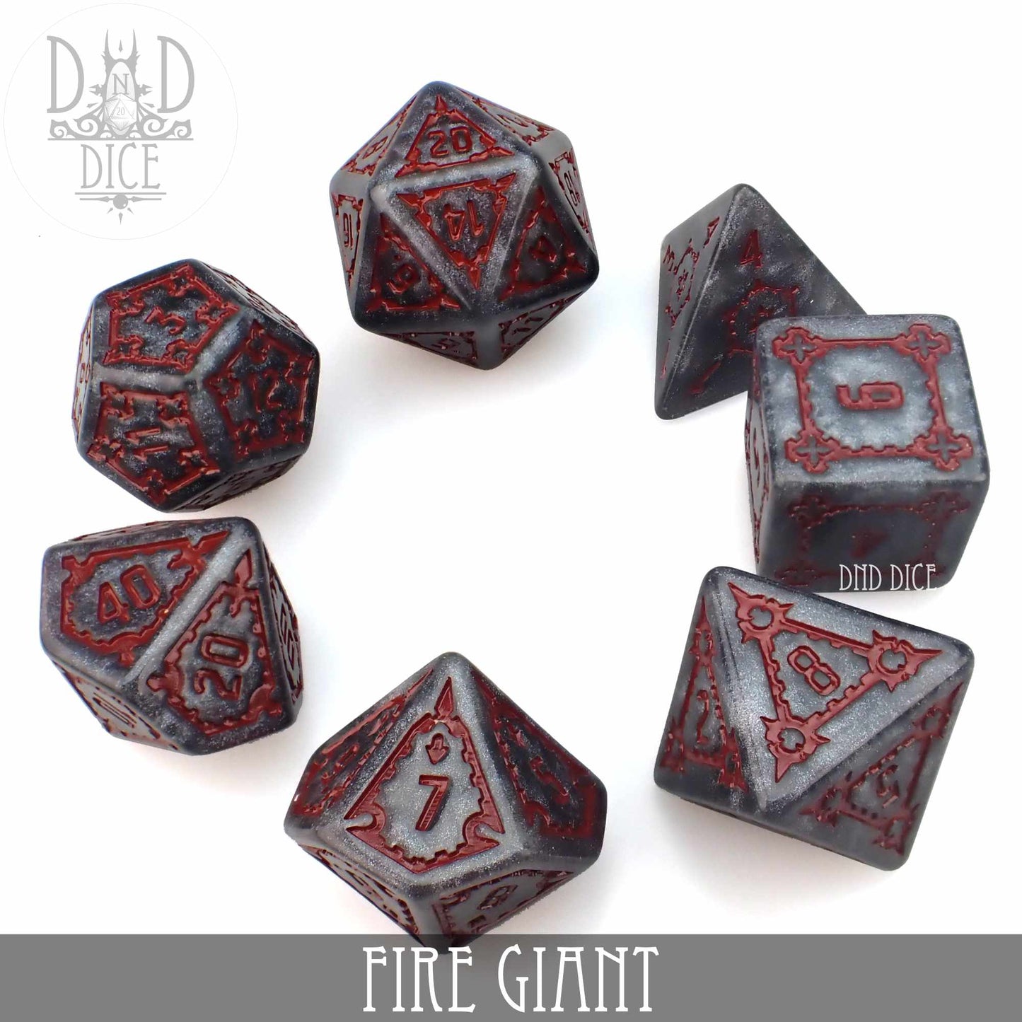 Fire Giant Dice Set – Oversize 7-Piece Polyhedral RPG Dice