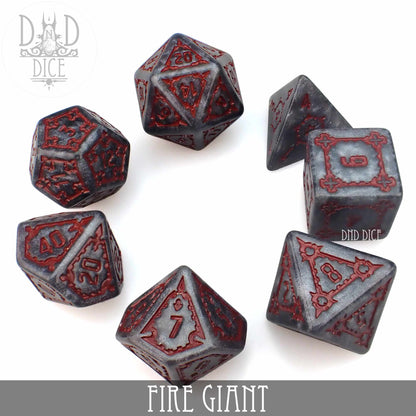 Fire Giant Dice Set – Oversize 7-Piece Polyhedral RPG Dice