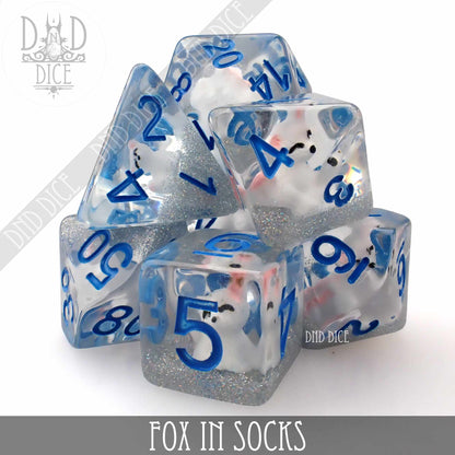 Fox in Socks Dice Set – Novelty Resin DND Dice