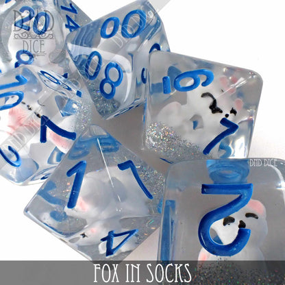 Fox in Socks Dice Set – Novelty Resin DND Dice