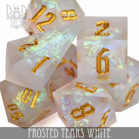 Frosted Tears White (Handmade) - Dice Set